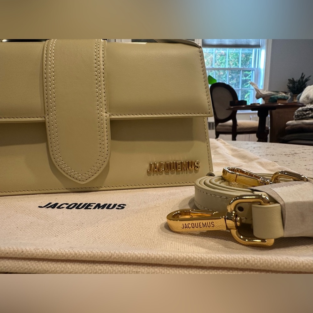 NWT + COA Jacquemus Le GRAND Bambino Satchel Ivory w Gold Accents - Picture 5 of 14